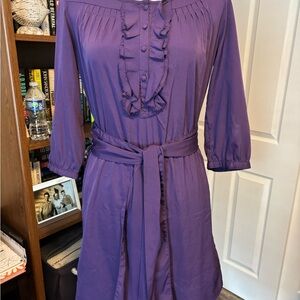 GAP Purple Long Sleeve Dress with Belt